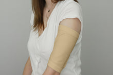 Load image into Gallery viewer, PICC line cover in tan showing bicep style custom size