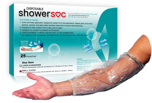 KEEFITT PICC Line Shower Cover Medium, Waterproof PICC Line Cover For Upper Arm, Adult Arm PICC Line Shower Sleeve For Chemotherapy Shower, Upper Arm Wound, Bandage Dressing Protection